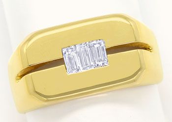 Foto 1 - Diamantenring mit 0,23ct Diamant Baguetten 18K Gelbgold, S9480